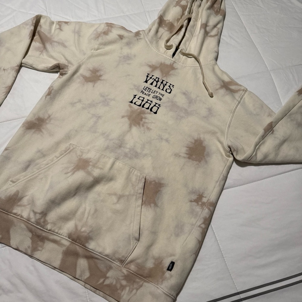 Vans Beige Tie-Dye Hoodie  pre owned like new